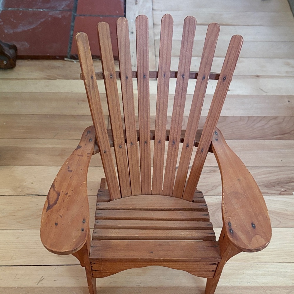 American Girl Wooden Adirondack Style Chair in Warm Brown